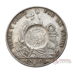 PERÚ 1 Sol 1892 Resellada Guatemala 1/2 real 1894 - Mbc+