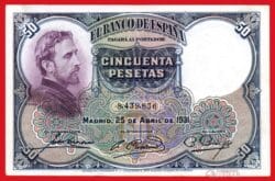 ESPAÑA 50 Pesetas 1931 Rosales Pick 82 MBC