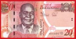 BOTSUANA BOTSWANA 20 Pula 2009-2022 Pick 31 nuevo SC
