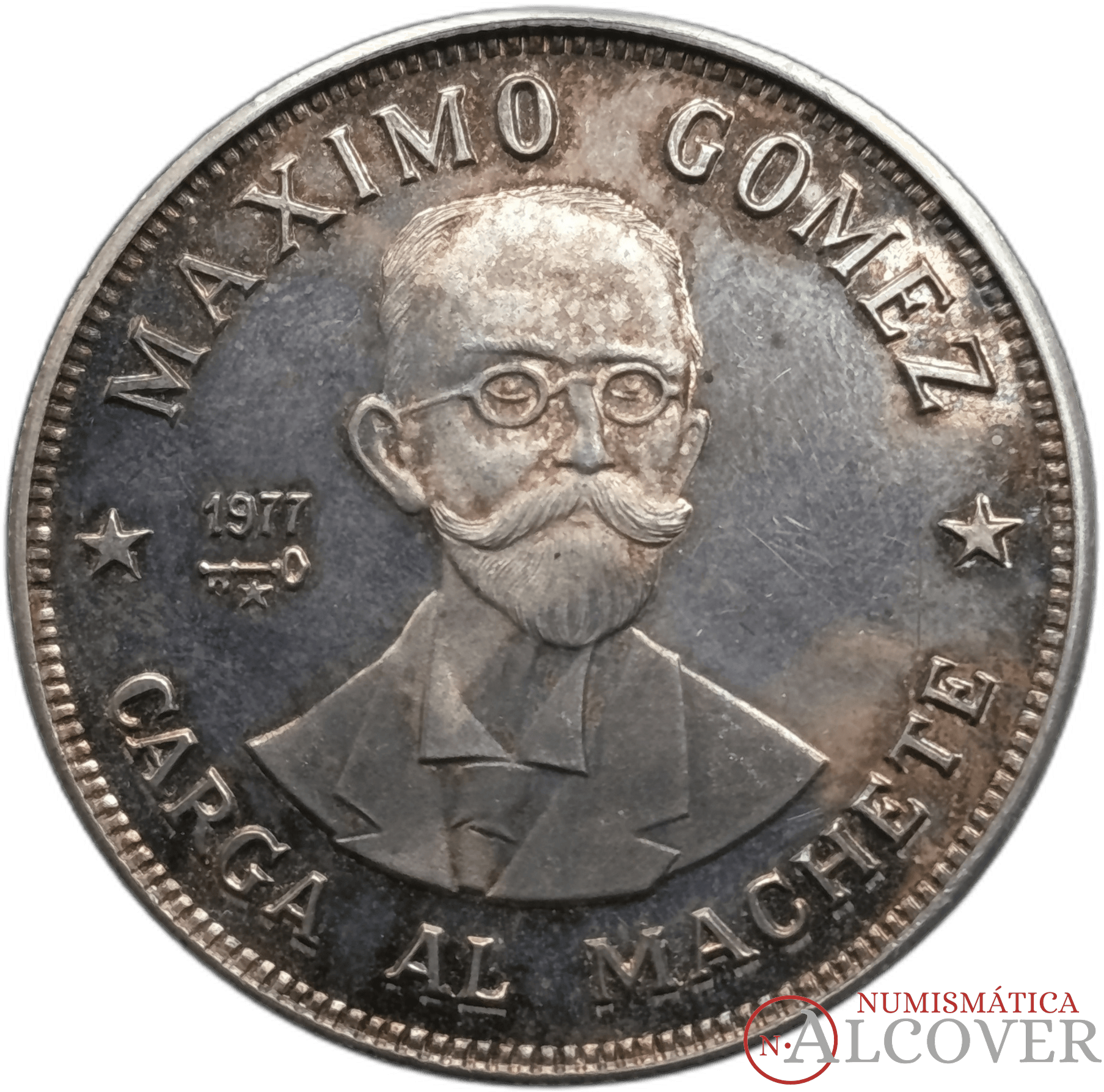 CUBA República 20 Pesos 1977 Máximo Gómez KM# 39 SC-
