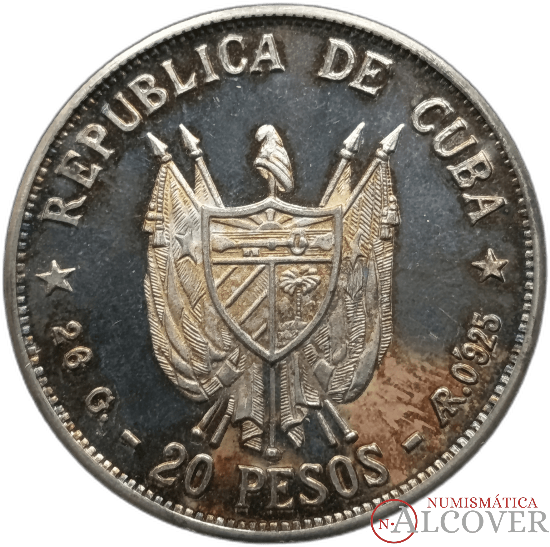 CUBA República 20 Pesos 1977 Máximo Gómez KM# 39 SC- - Imagen 2