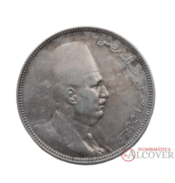 EGIPTO 5 Piastras quirsh 1932 Fuad km#336 plata MBC