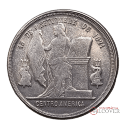 REPÚBLICA DE HONDURAS 1 Peso 1887 km#52 plata