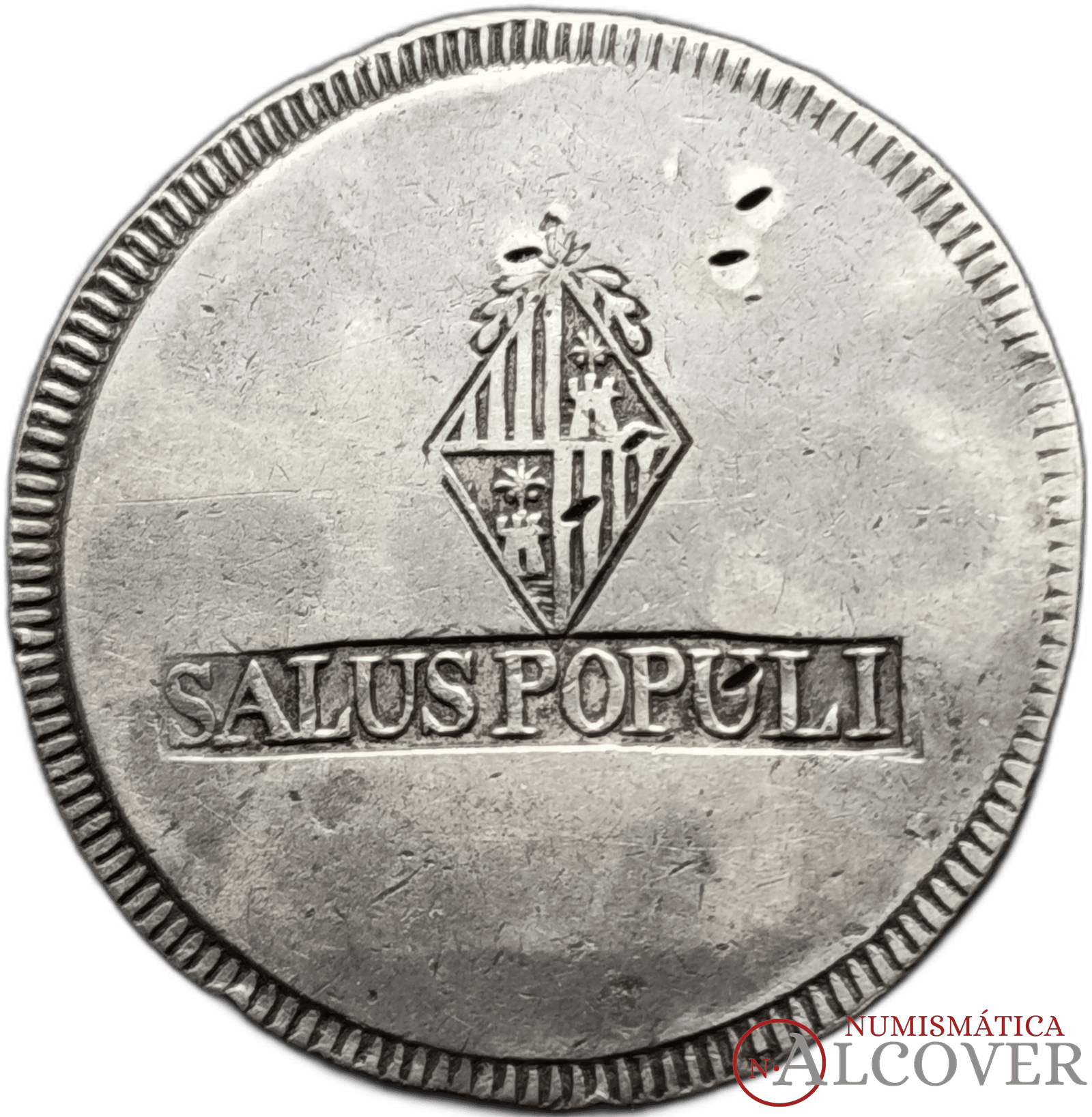 ESPAÑA Fernando VII 30 Sous 1821 Mallorca C# L53.1 BC+ - Imagen 2