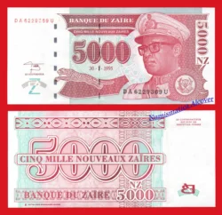 ZAIRE 5000 Nuevos zaires 1995 Pick 69  SC