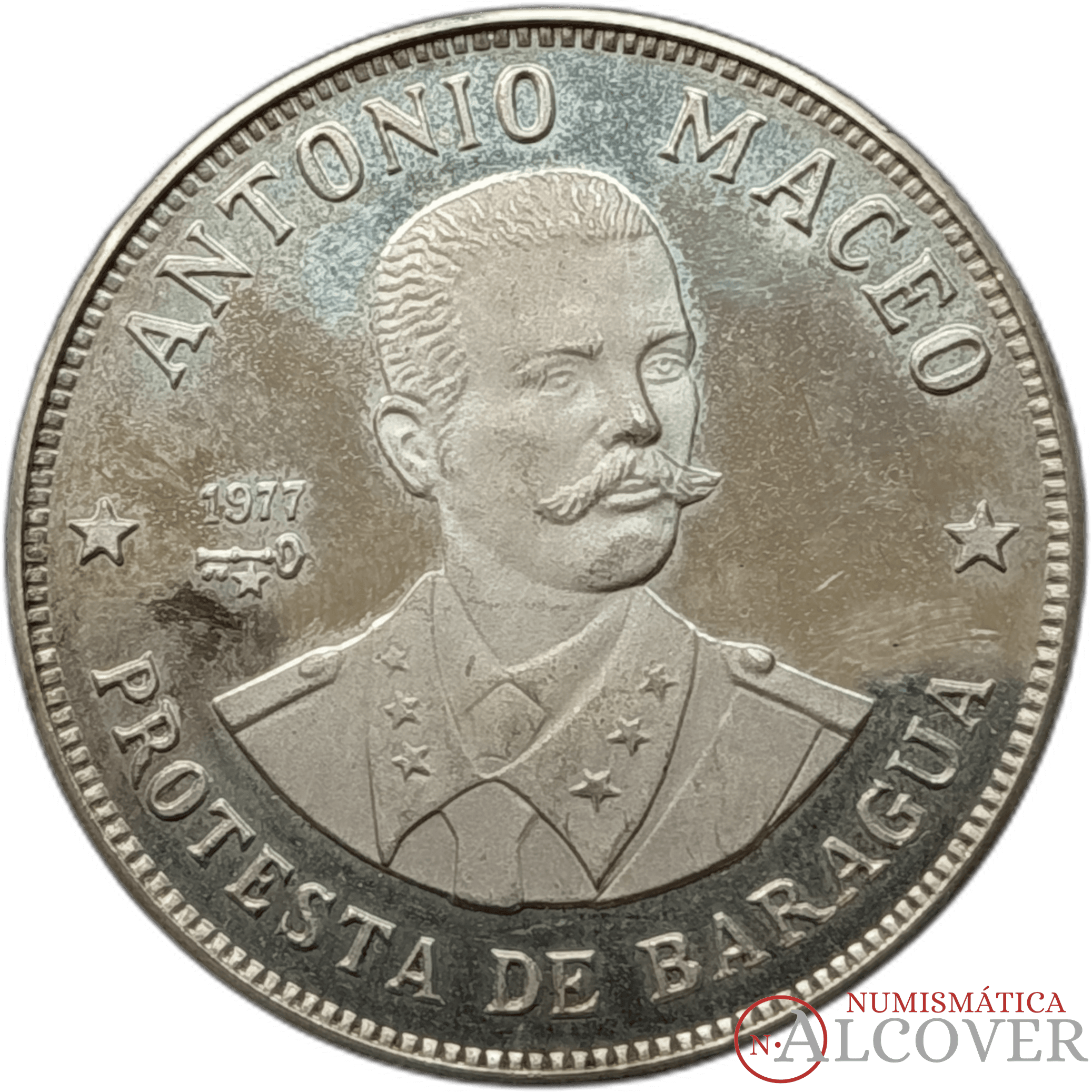 CUBA Segunda República 20 Pesos 1977 Antonio Maceo KM# 40 PROOF