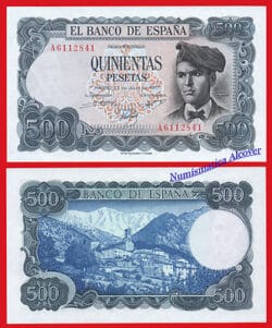 ESPAÑA SPAIN 500 pesetas 1971 Verdaguer SERIE A Pick 153  SC / UNC