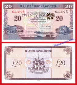 NORTHERN IRELAND ULSTER BANK 20 Pounds libras 2007 Pick 342a SC / UNC