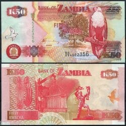 ZAMBIA 50 Kwacha 2009 Pick 37h  SC / UNC