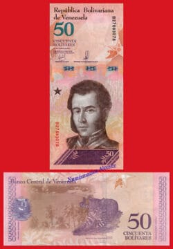 VENEZUELA 50 Bolivares soberanos 15.1.2018 Pick 105a  SC / UNC
