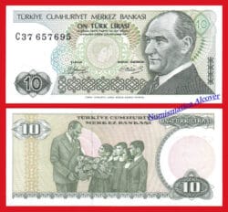 TURQUIA TURKEY 10 Liras lira turcas 1970 1979 Pick 192  SC  / UNC