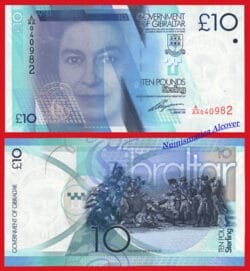 GIBRALTAR 10 Pounds libras 2010 Pick 37 SC /  UNC