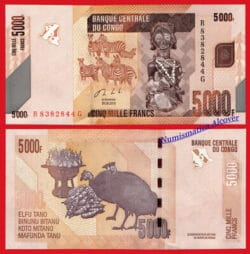 CONGO DEMOCRATIC REPUBLIC 5000 Francos francs 2013 Pick 102b SC  /  UNC