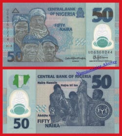 NIGERIA 50 Naira 2018 Polymer Pick 40h  SC / UNC