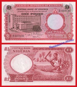 NIGERIA 1 Pound 1967 Pick 8  SC  / UNC