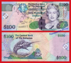 BAHAMAS 100 Dollars dolares 2009 Pick 76 SC / UNC