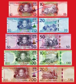 LESOTHO LESOTO FULL SET 10 20 50 100 200 Maloti 2021 (2022) Pick 26-30  SC / UNC