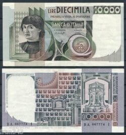 ITALIA 10000 Liras 1976  Pick 106a  Sign Baffi  and Stevani  MBC+