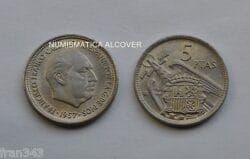 MONEDA de 5 pesetas 1957  *69 Franco SC / SPAIN km#786 UNC