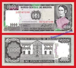 BOLIVIA 1000 Pesos bolivianos 1982 Pick 167  SC