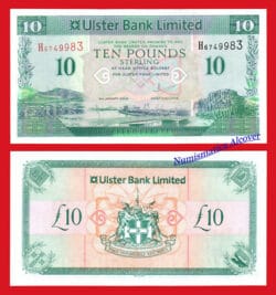 NORTHERN IRELAND ULSTER BANK 10 Pounds libras 2012 Pick 341b SC / UNC