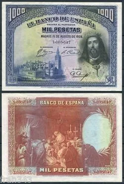 España 1000 Pesetas 1928  San Fernando Pick 78 EBC+
