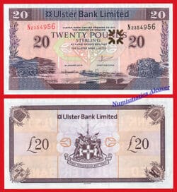 NORTHERN IRELAND ULSTER BANK 20 Pounds libras 2015 Pick 342b SC / UNC