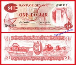 GUYANA GUYANE 1 Dollar dolar 1966-1989 Pick 21f  SC  / UNC