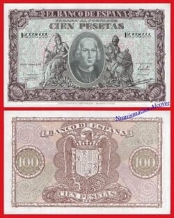 ESPAÑA SPAIN 100 Pesetas 1940 CRISTOBAL COLON Pick 118 SC / UNC