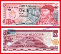 MEJICO MEXICO 20 Pesos 1977 Morelos Serie DN Pick 64d  SC / UNC