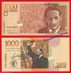 COLOMBIA 1000 Pesos 2015 Jorge Eliecer Pick 456t  SC / UNC