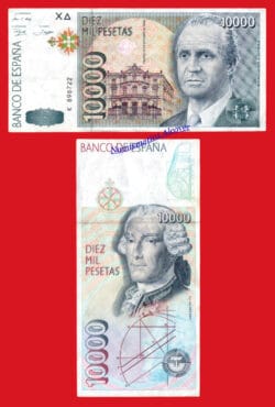 ESPAÑA SPAIN 10000 Pesetas 1992 Pick 166 BC / F