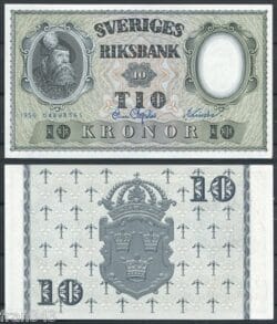 SUECIA 10 Coronas 1956 Pick 43d  SC