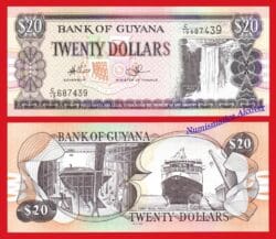 GUYANA GUYANE 20 Dollars dolares 2009 SIGN 14 Pick 30e SC / UNC