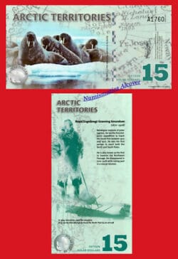 ARTICO ARCTIC TERRITORIES 15 Dollars dolares 2011  SC / UNC