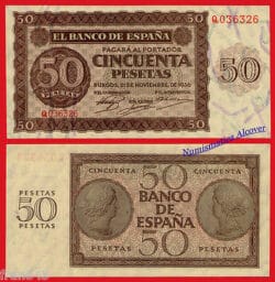 ESPAÑA 50 pesetas 1936 Burgos Pick 100 SC