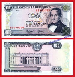 COLOMBIA 100 Pesos oro 1971 Pick 410c SC