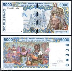 COSTA DE MARFIL Estados de África del Oeste 5000 Francos 1995  Pick  113Ad  SC