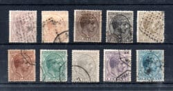 ESPAÑA 190/99 (o) Alfonso XII 1878 Serie completa Centraje LUJO Matasellada