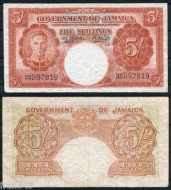 JAMAICA 5 Chelines 1953 Pick 37b  MBC-