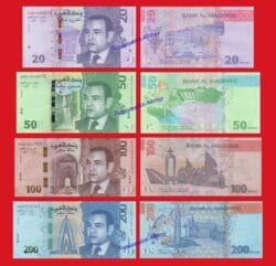 MARRUECOS Serie completa  20 50 100 200 Dirhams 2023 (2024) Pick nuevo SC