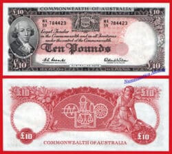 AUSTRALIA COMMONWEALTH OF 10 Libras 1960-1965 Pick 36 SC-