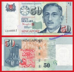 SINGAPUR 50 Dólares 2005 2014 2 Diamantes Pick 49g SC