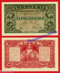 INDONESIA 10 sen  1947  Pick  31   SC / UNC