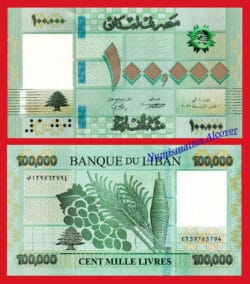 LIBANO LEBANON 100000 Livres libras 2022 NEW DATE Pick NEW  SC / UNC
