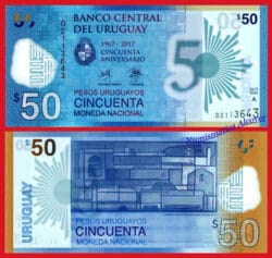 URUGUAY 50 Pesos uruguayos 2017 (2018) Commemorative polymer Pick 100 SC / UNC