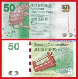HONG KONG SCB Standard Chartered Bank 50 Dollars 2010  Pick 298  SC /  UNC