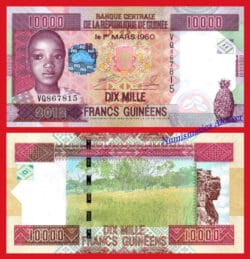 GUINEA 10000 Francs francos 2012 Pick 46  SC  / UNC