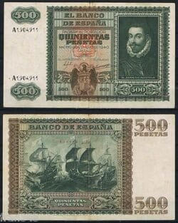500 PESETAS 1940 J. DE AUSTRIA Serie A1904911 P.119a  MBC  VF