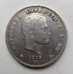ITALIA Napoleon 5 Lire liras 1812 M